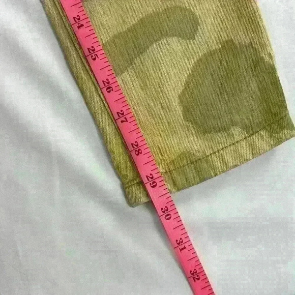 Free People Womens Size 24 Jeans Camo Print Distressed Skinny Tan and Green - Picture 7 of 13